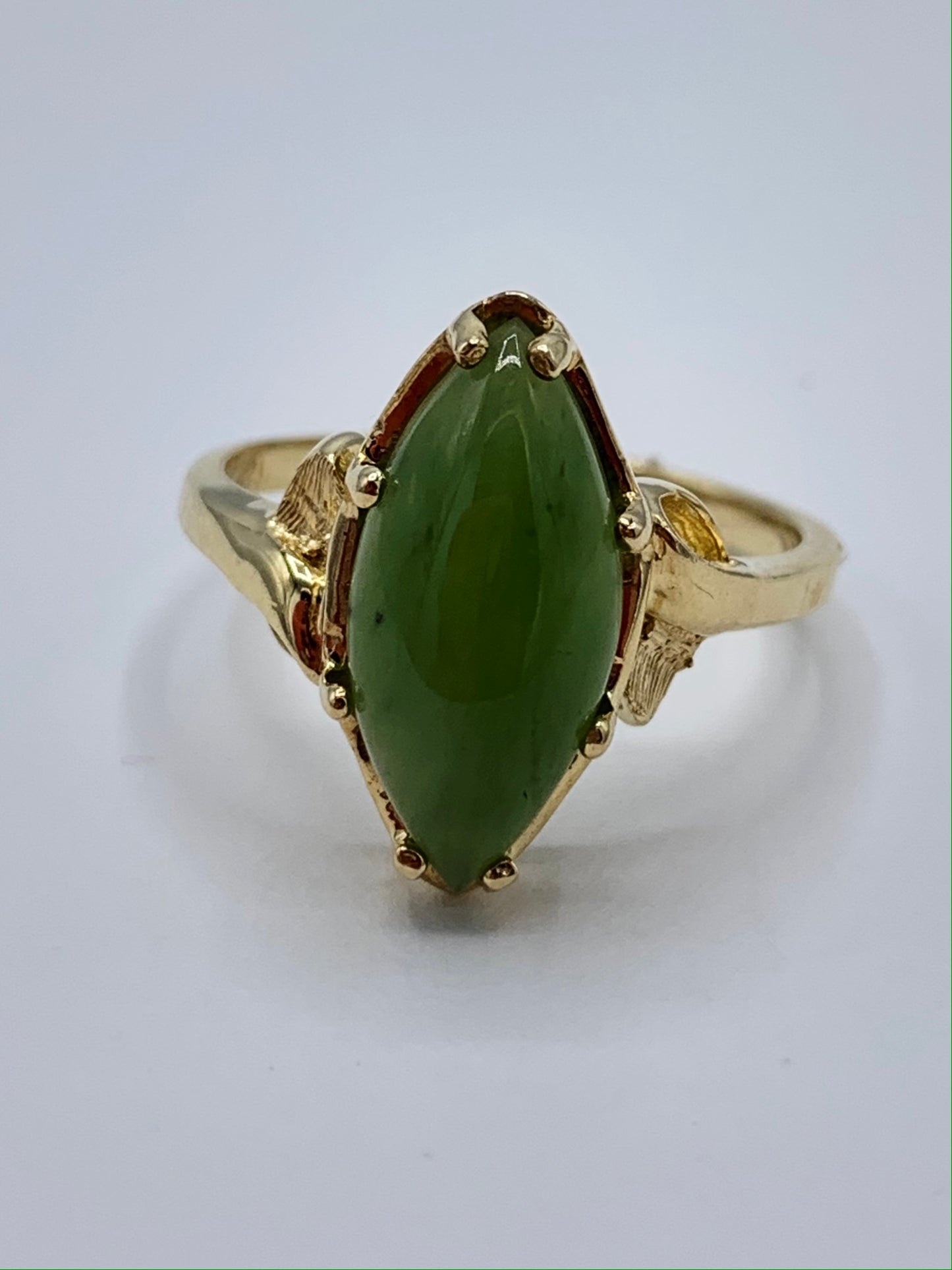 14K Yellow Gold Jade Ring