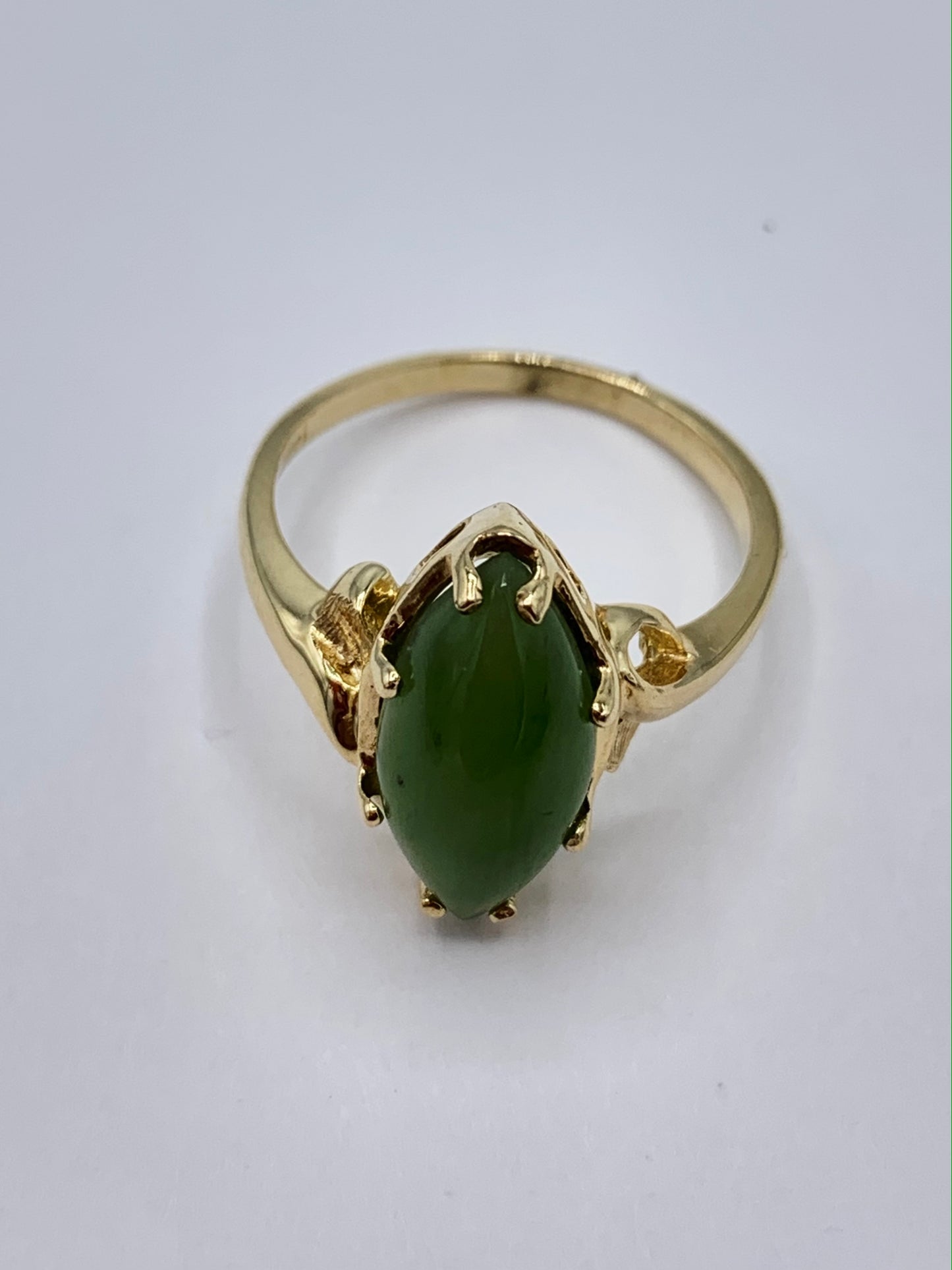 14K Yellow Gold Jade Ring