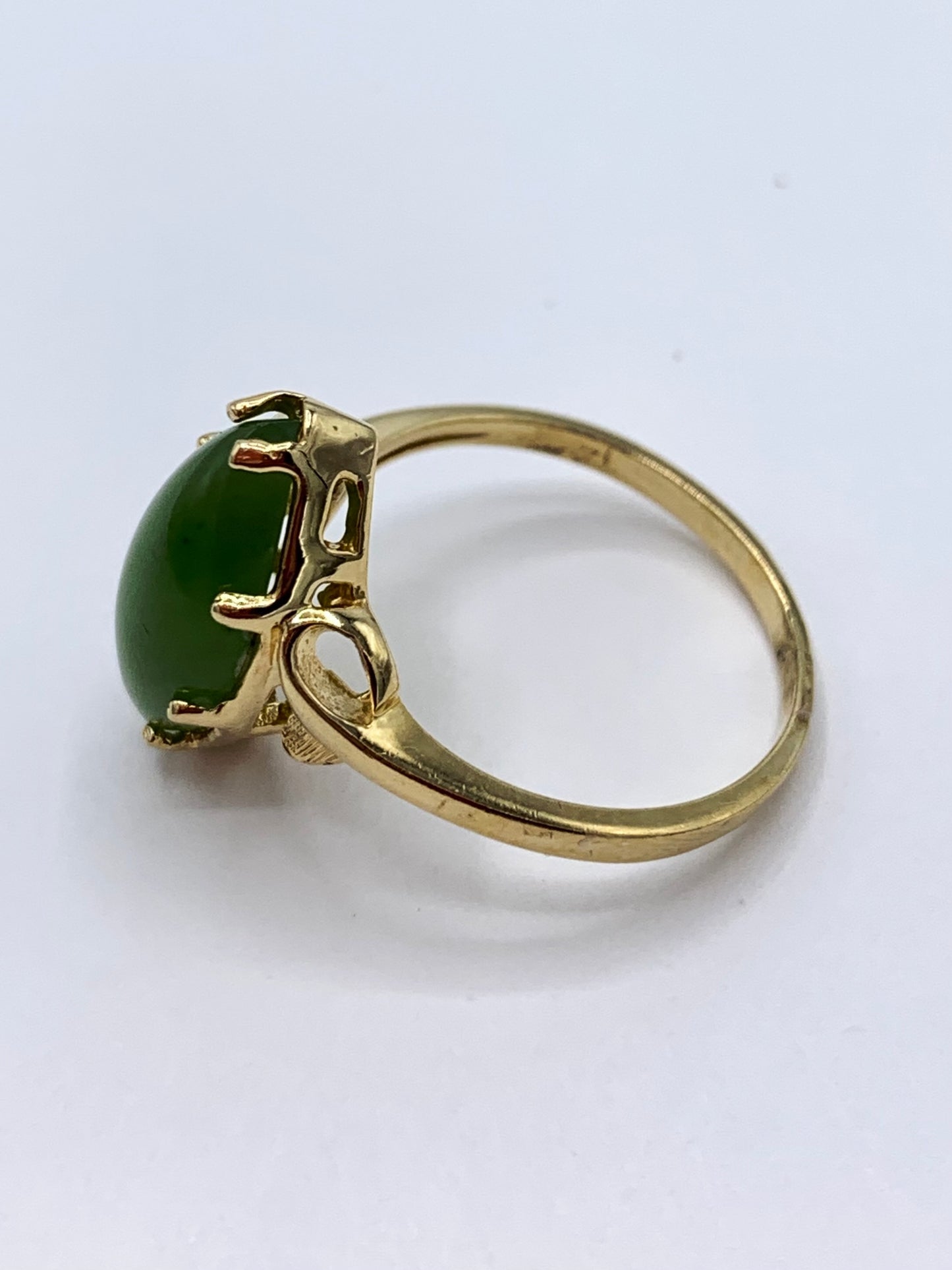 14K Yellow Gold Jade Ring