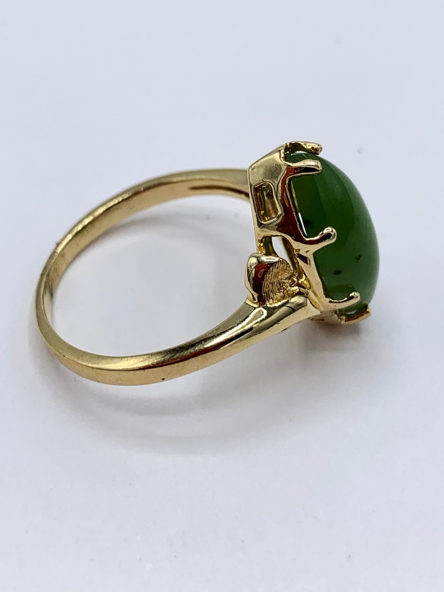 14K Yellow Gold Jade Ring