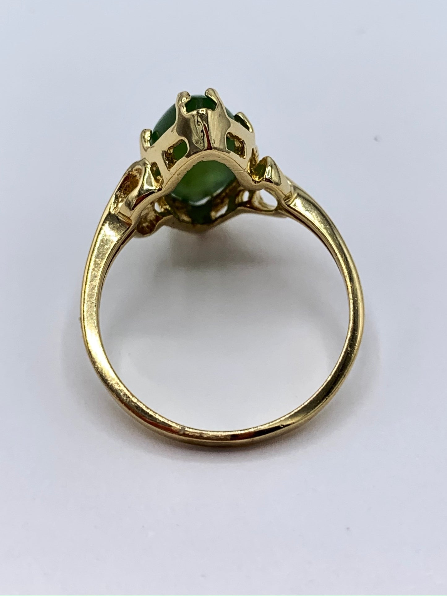 14K Yellow Gold Jade Ring