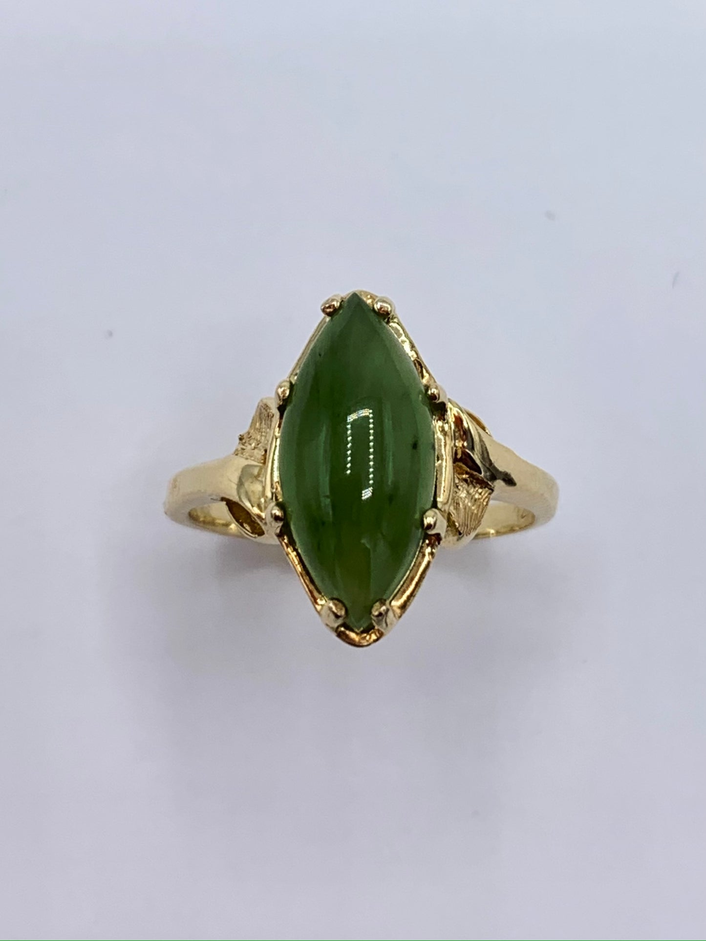 14K Yellow Gold Jade Ring