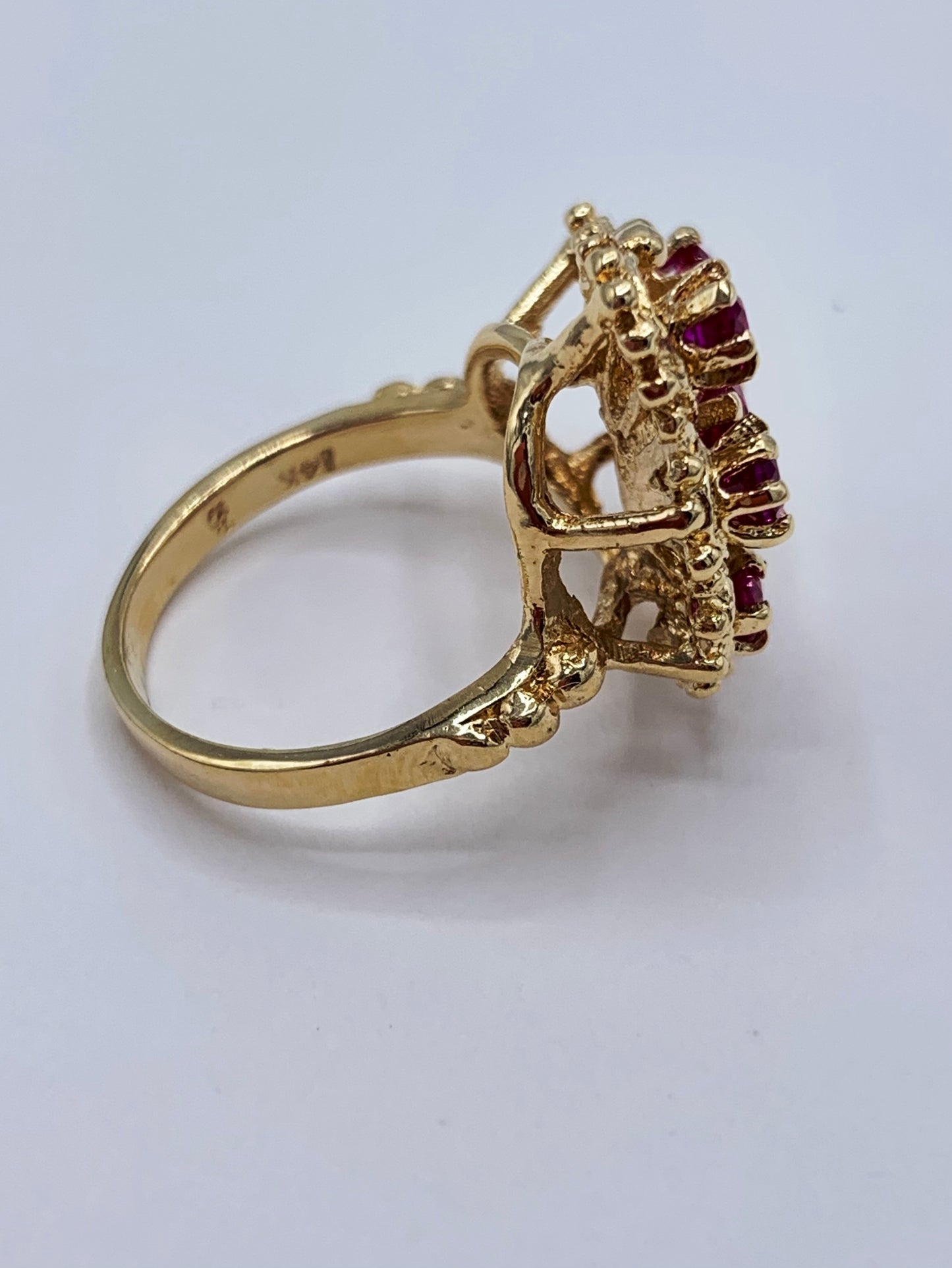 Estate 14K Yellow Gold Ruby Butterfly Ring