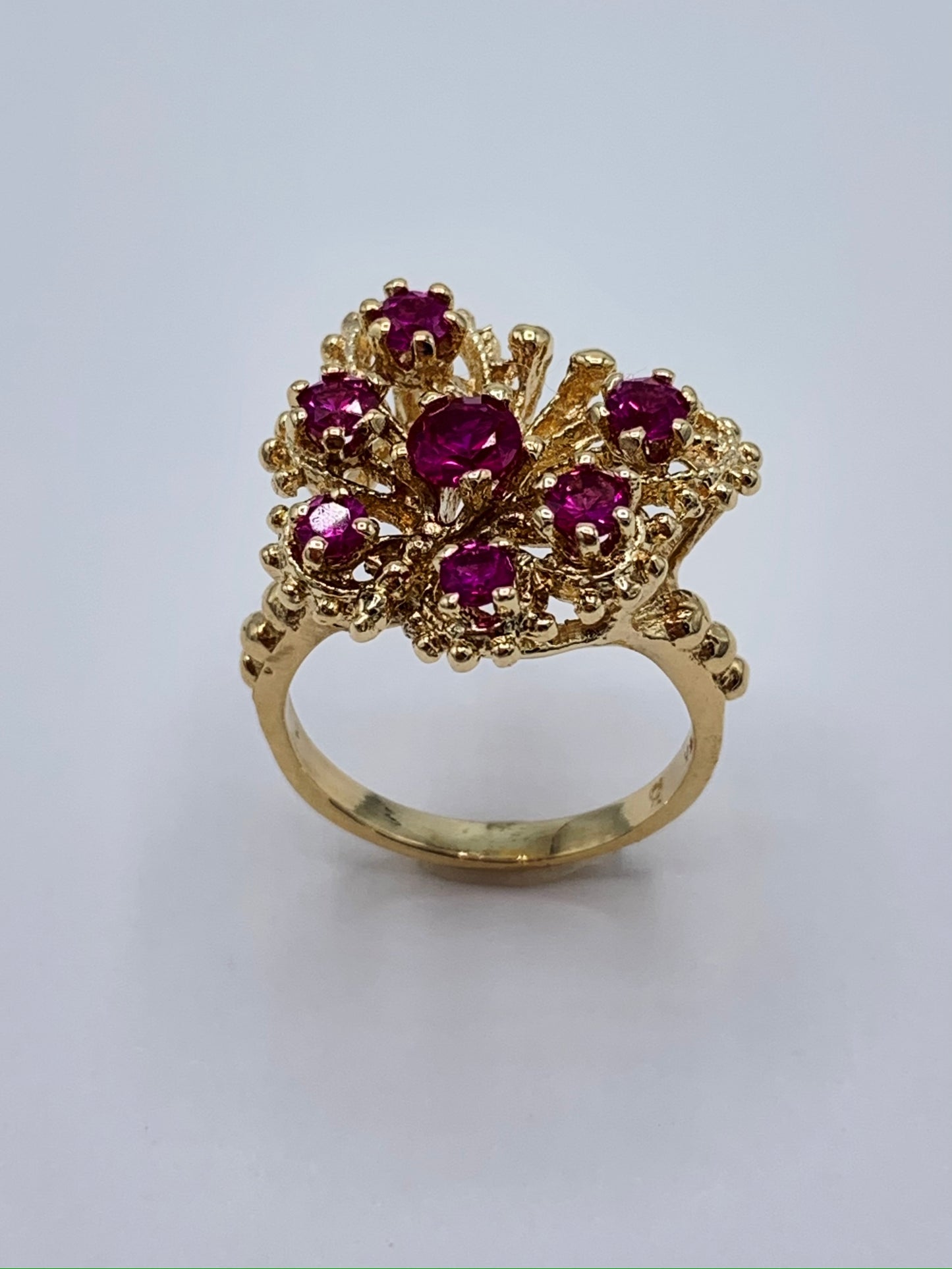 Estate 14K Yellow Gold Ruby Butterfly Ring