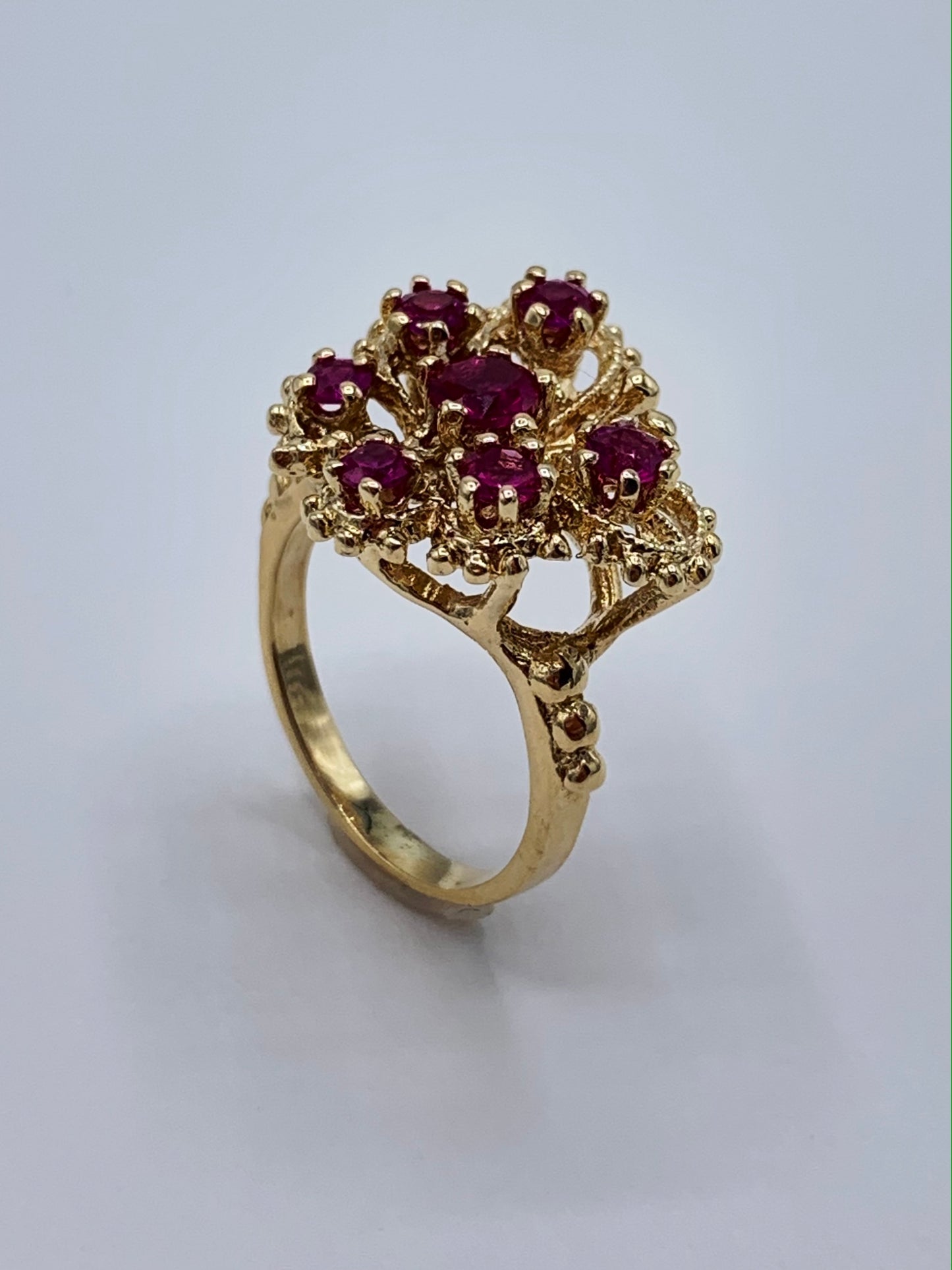 Estate 14K Yellow Gold Ruby Butterfly Ring