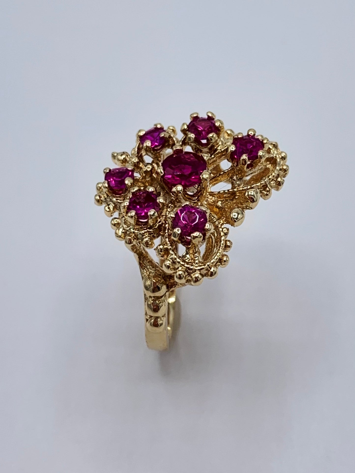 Estate 14K Yellow Gold Ruby Butterfly Ring