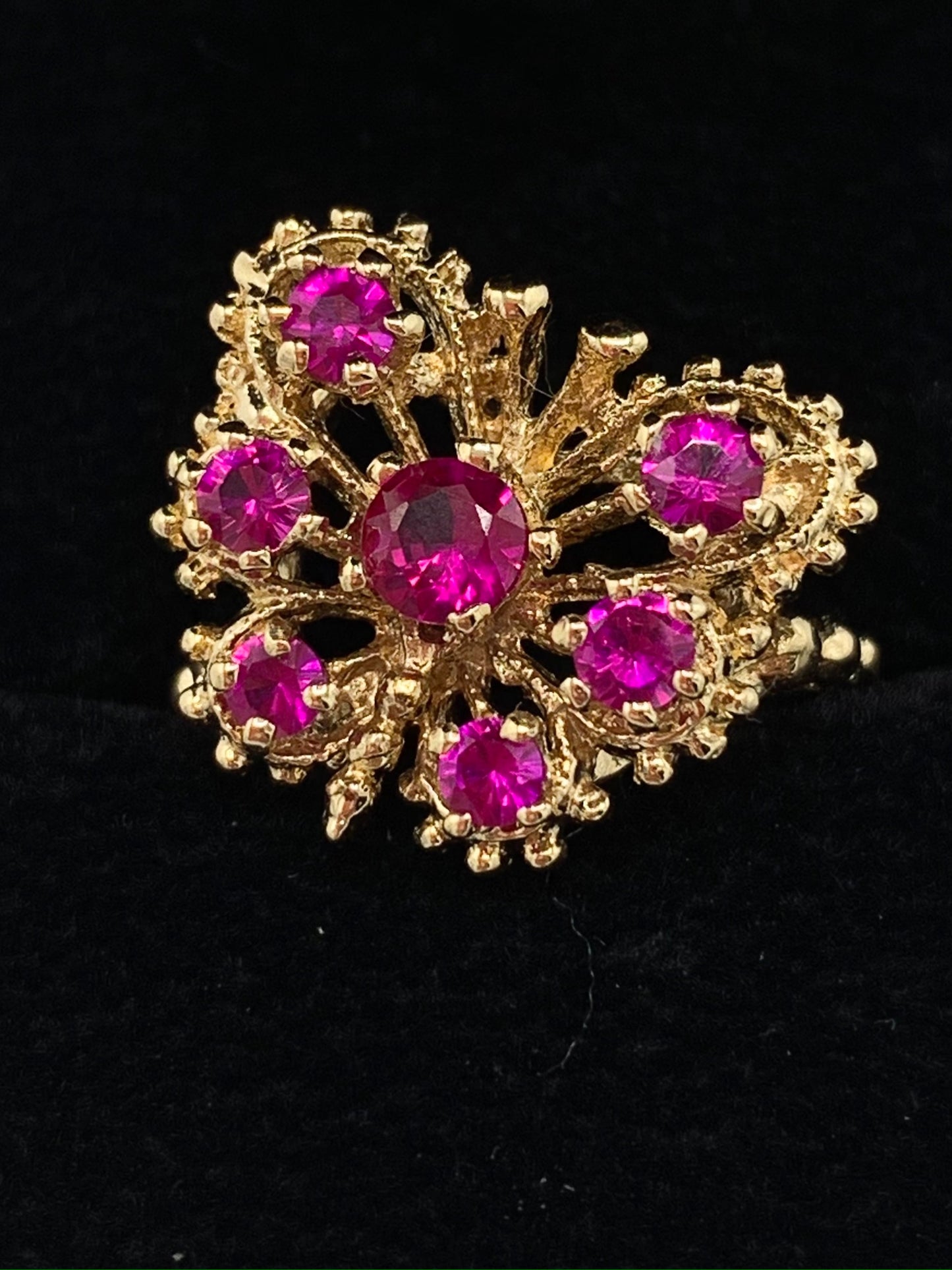 Estate 14K Yellow Gold Ruby Butterfly Ring