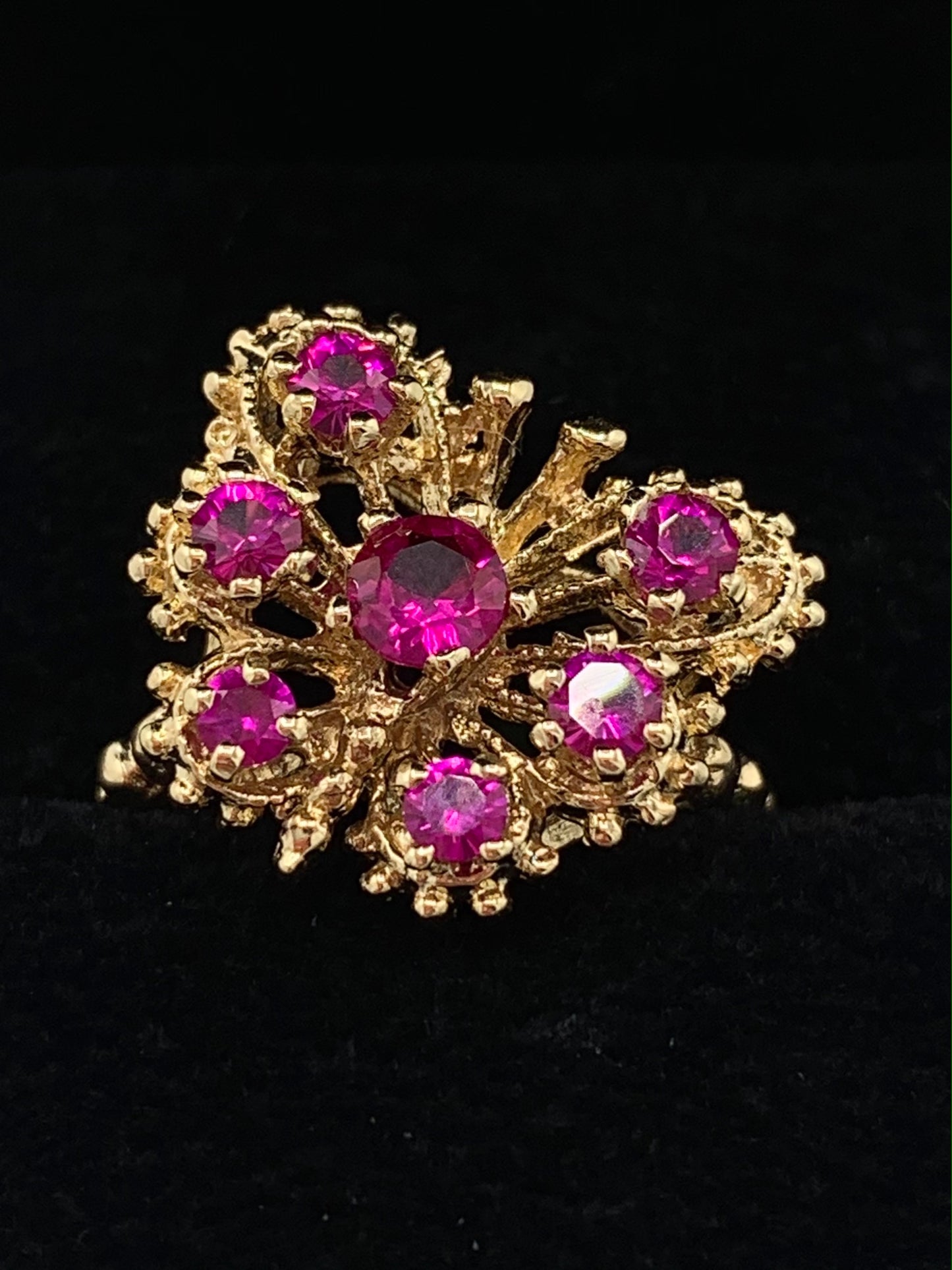 Estate 14K Yellow Gold Ruby Butterfly Ring