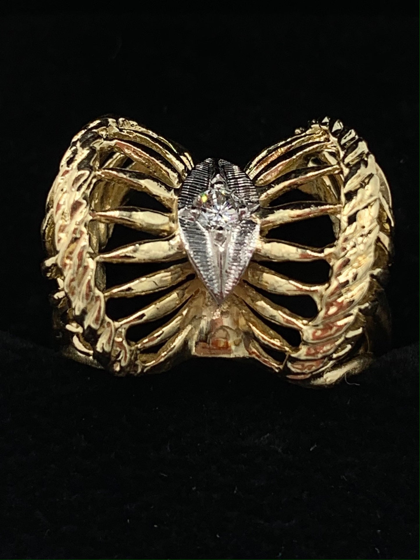 Estate 14K Yellow Gold Vintage Diamond Dinner Ring