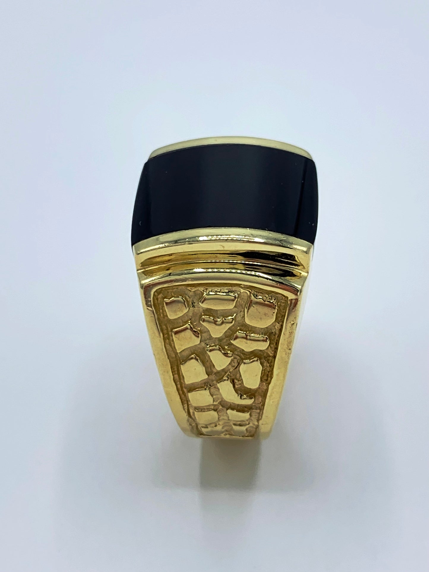 Estate 14K Yellow Gold Black Onyx Inlay Ring