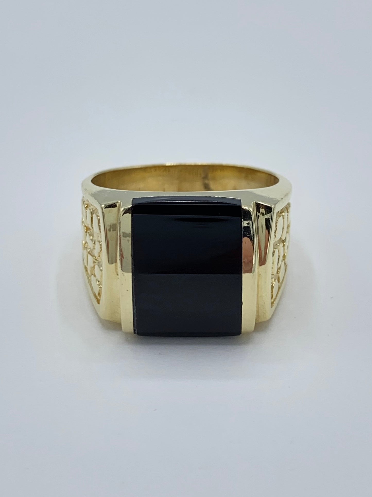 Estate 14K Yellow Gold Black Onyx Inlay Ring