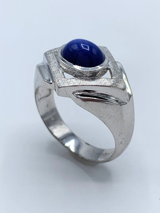 Estate 10K White Gold Linde Star Ring