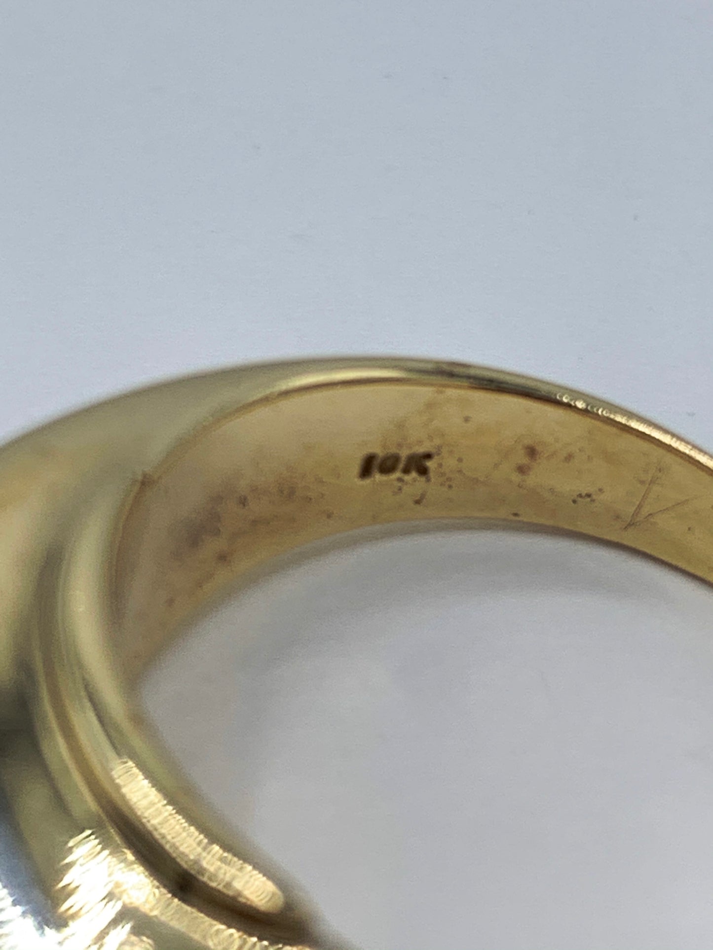 Estate 10K Yellow Gold Three Diamond Band