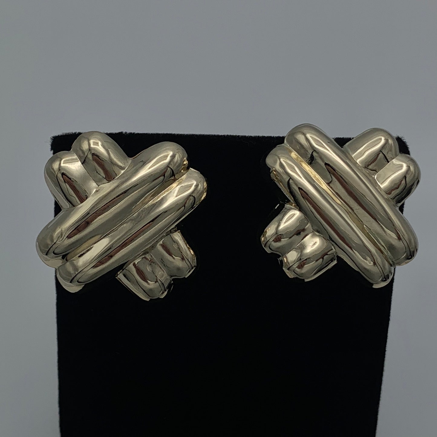 14K Yellow Gold "X" Earrings